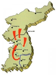 Korean War Map the invasion to Pusan perimeter | 1st Cavalry Division ...