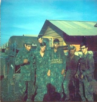 Team 54 Sept 1970. From left: Sgt. Ulysses Jupiter, Andrew Allen, Gary Lorenz, Skip Thessin and James "PeeWee" Barrett.